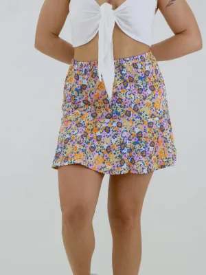 Women's Floral Printed Mini Skirt,Multi