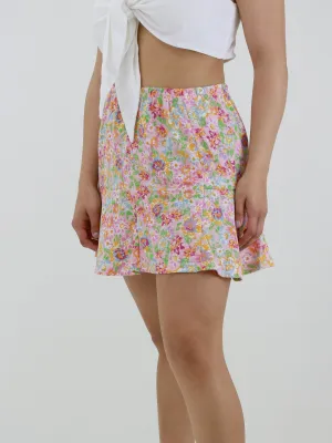 Women's Floral Printed Mini Skirt,Multi