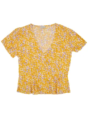 Women's Floral Printed Top,Orange