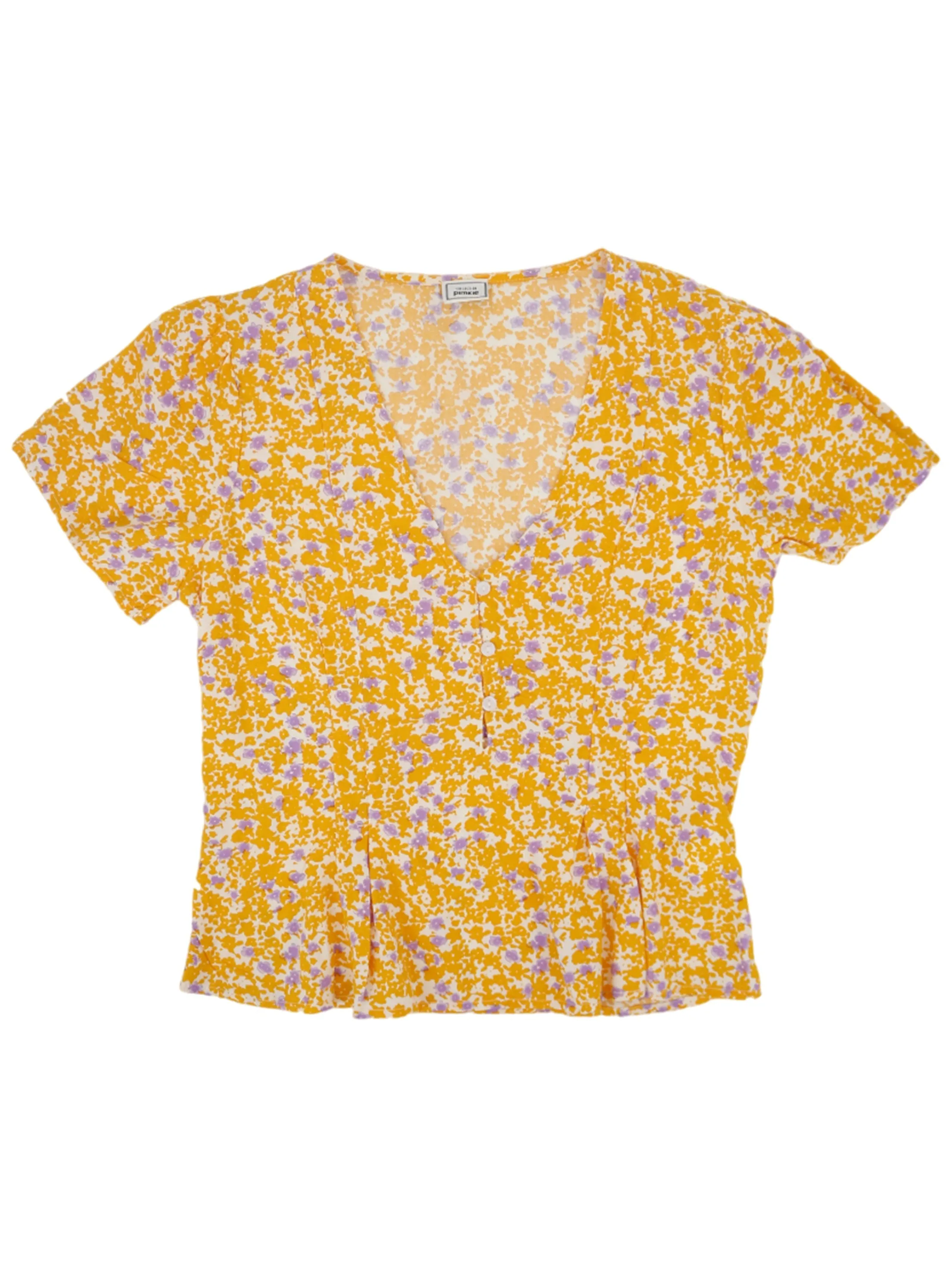 Women's Floral Printed Top,Orange