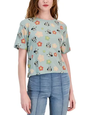 Women's Graphic Printed Cropped T-Shirt,Light Green
