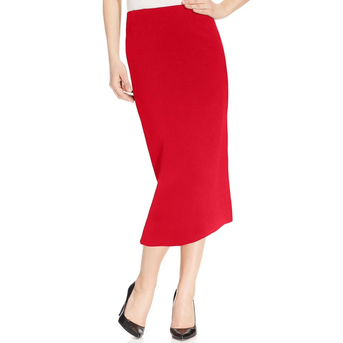 Womens Knee-Length Lined Pencil Skirt
