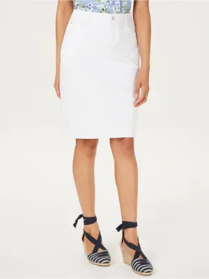 Women's Plain Denim Skirt,White