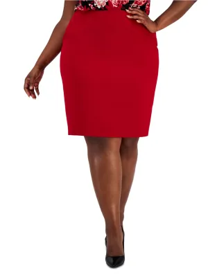 Women's Plain Pencil Skirt,Red