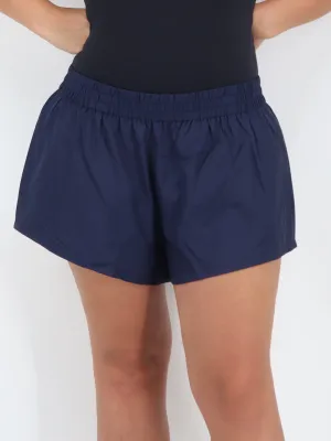 Women's Plain Solid Sport Short,Navy