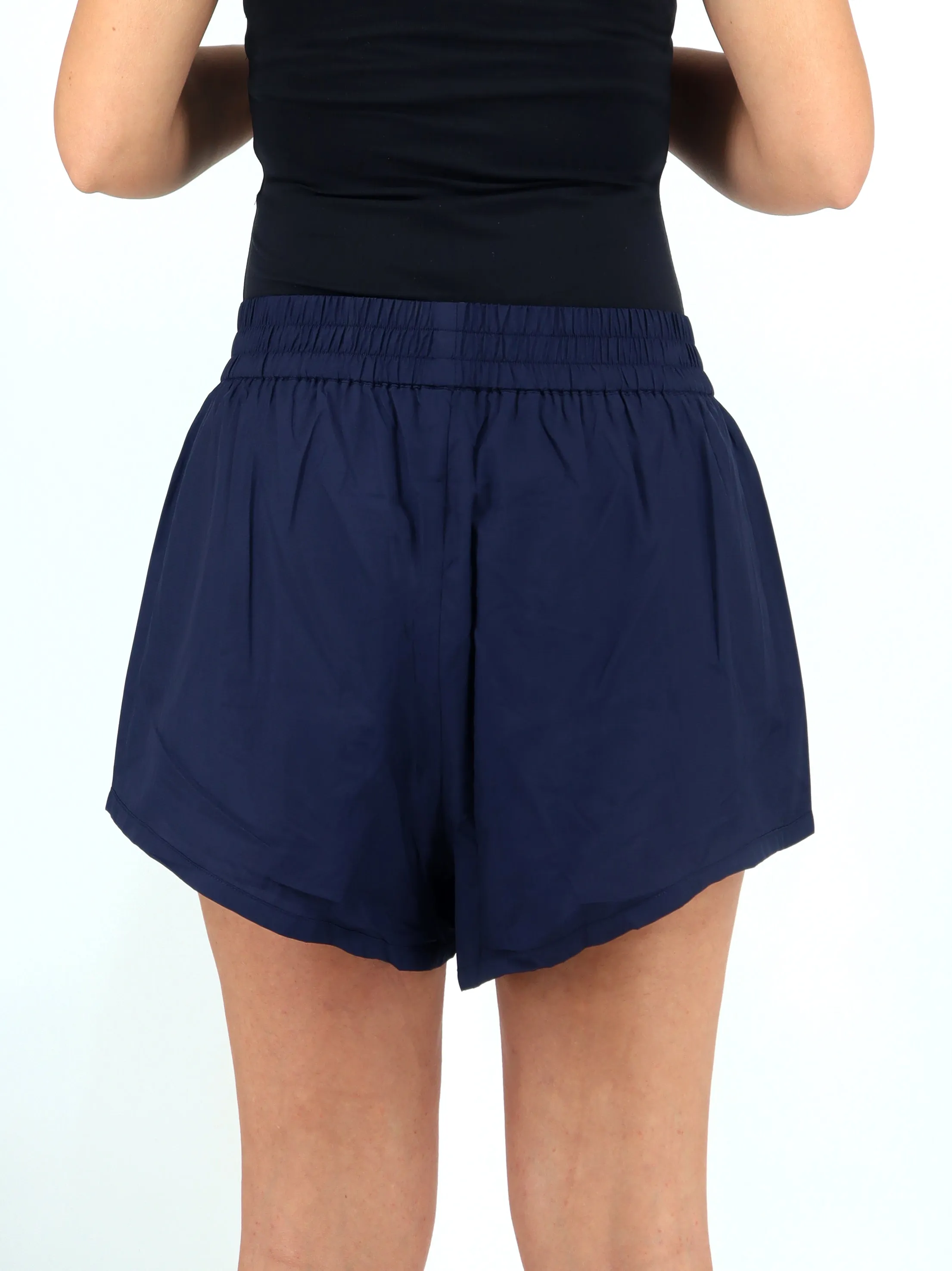 Women's Plain Solid Sport Short,Navy