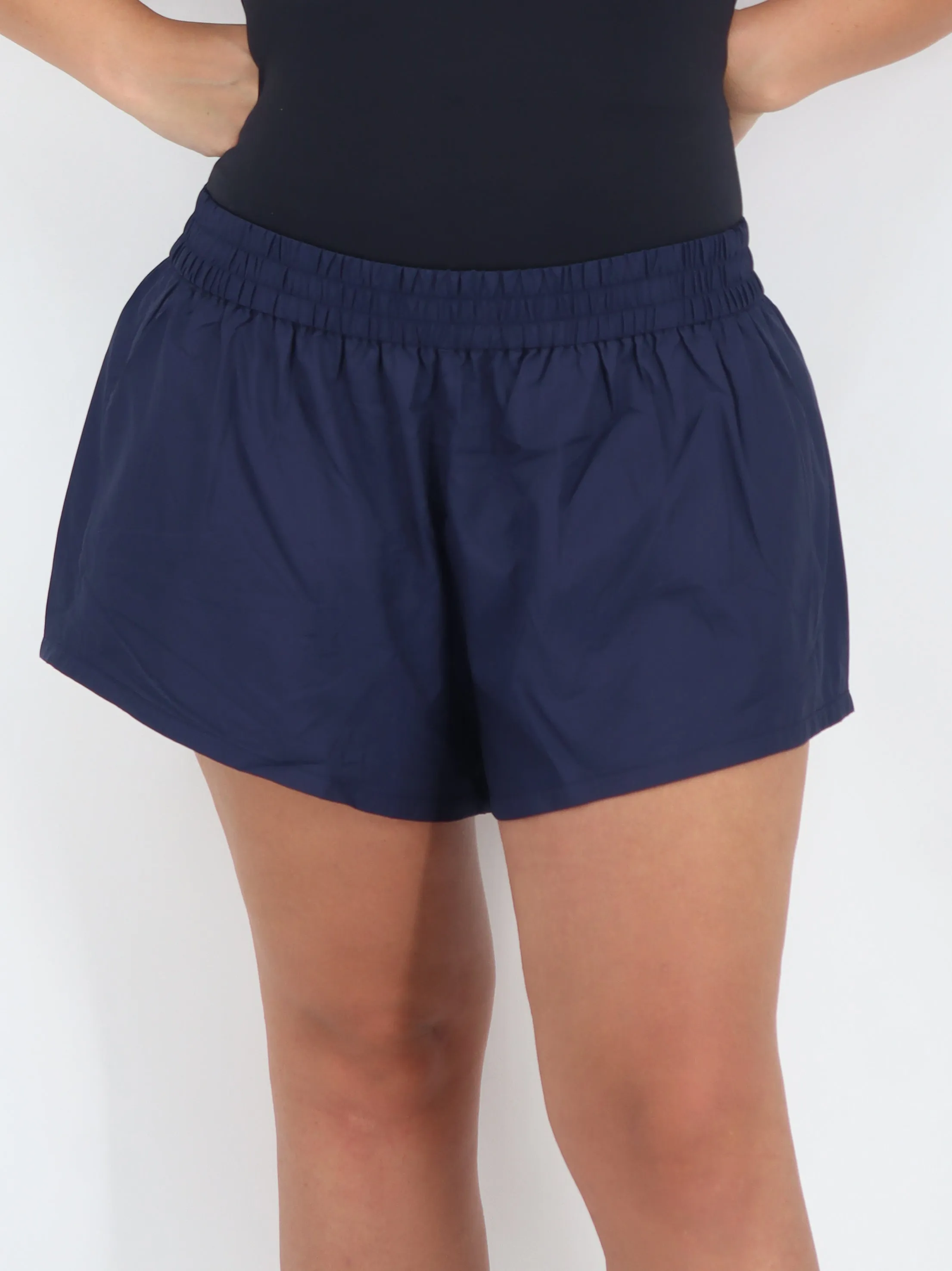 Women's Plain Solid Sport Short,Navy