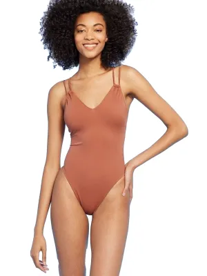 Women's Plain Solid Tankini Top,Brown