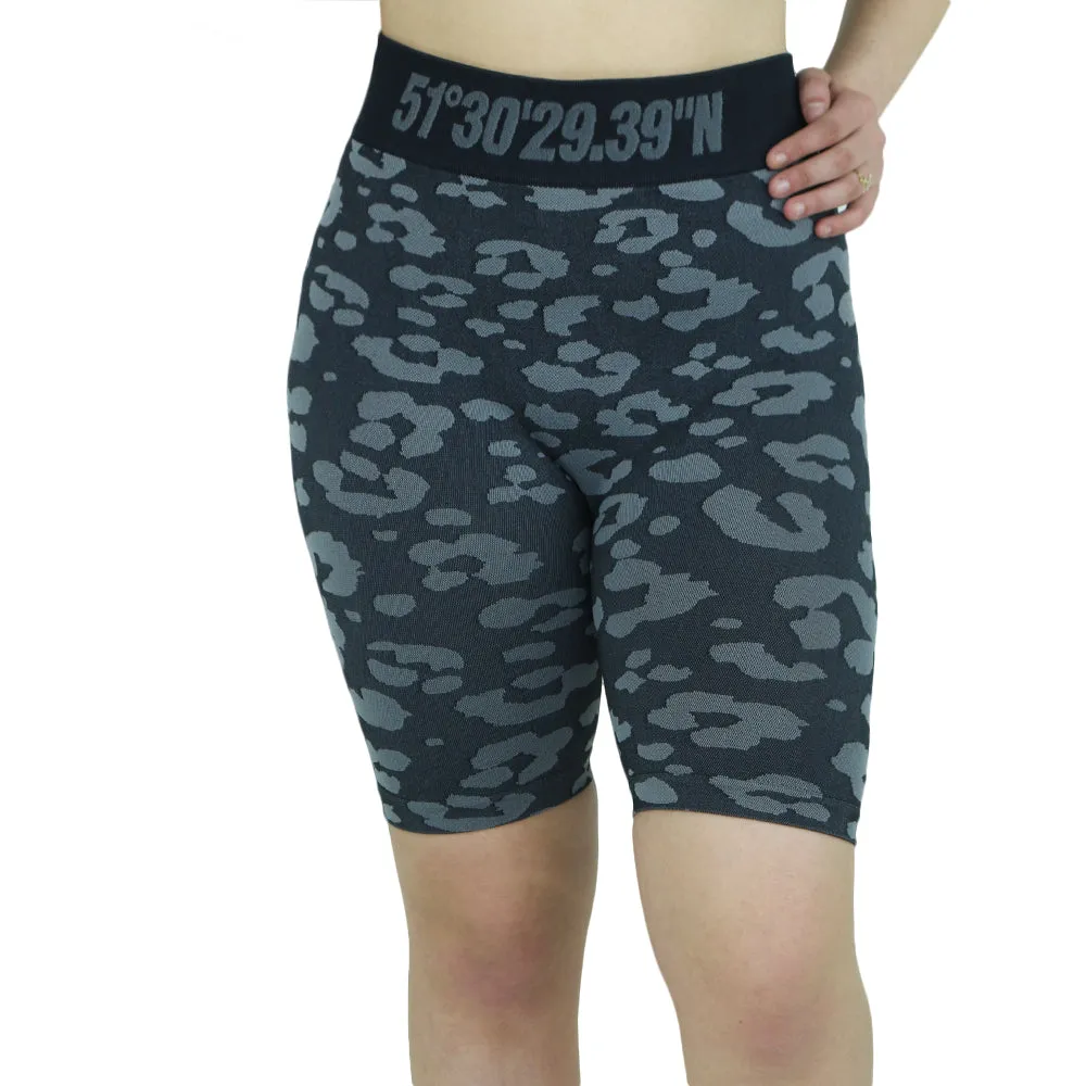 Women's Printed Sport Short,Black