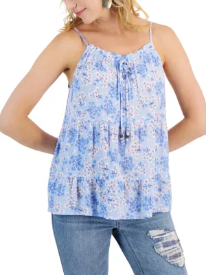Women's Printed Tiered Top,Blue