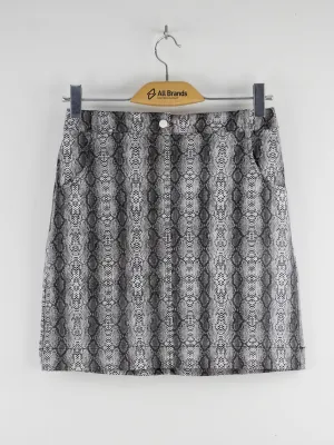 Women's Tiger Print Skirt,Black/White