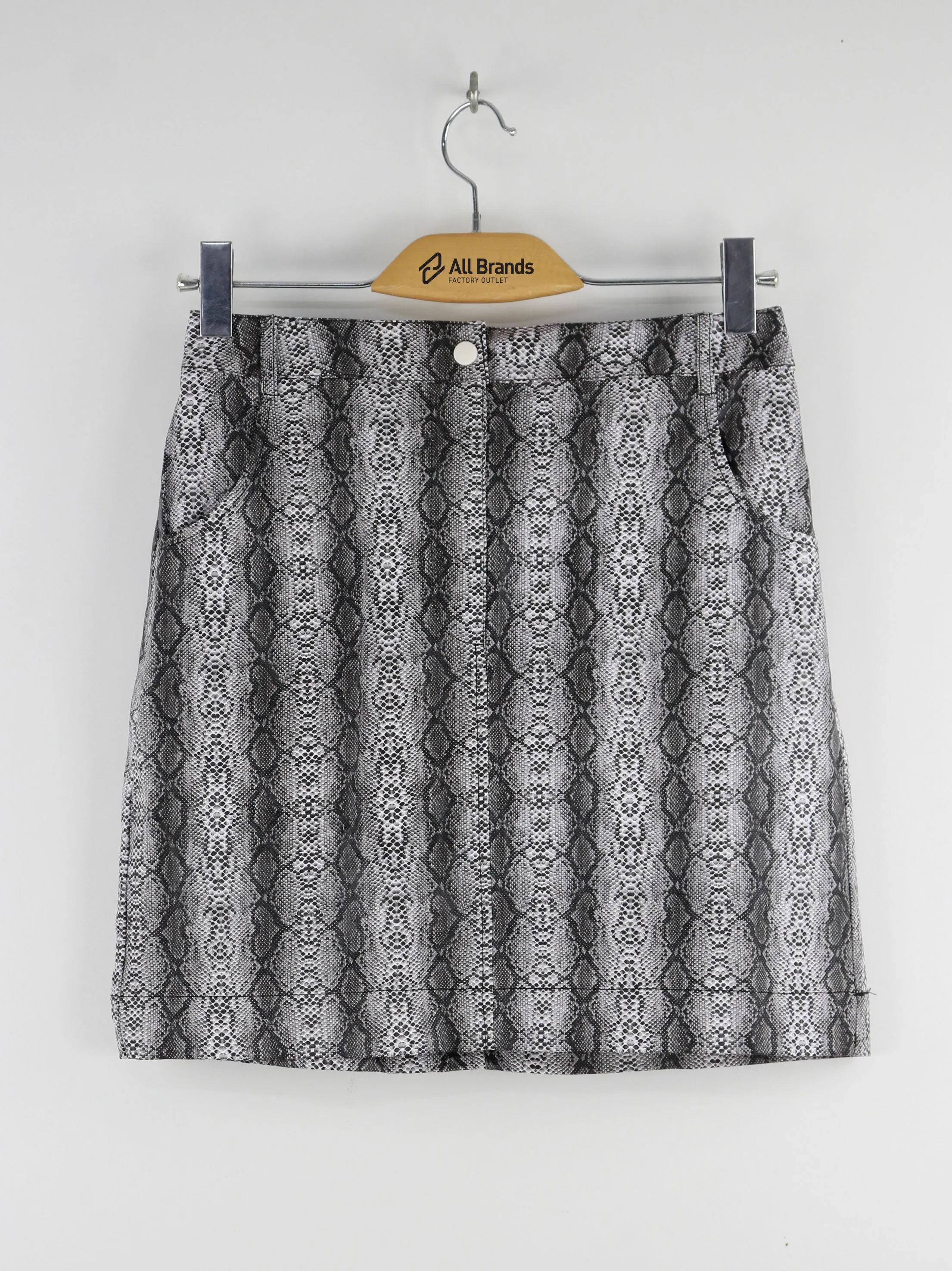 Women's Tiger Print Skirt,Black/White