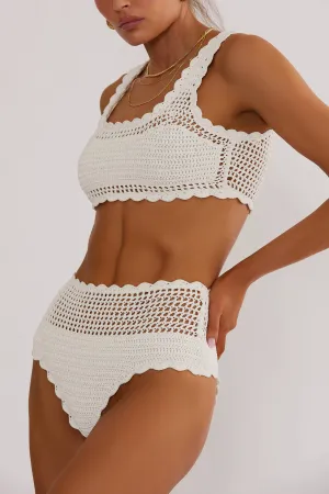 Wyatt Bottom White Crochet Beach Riot